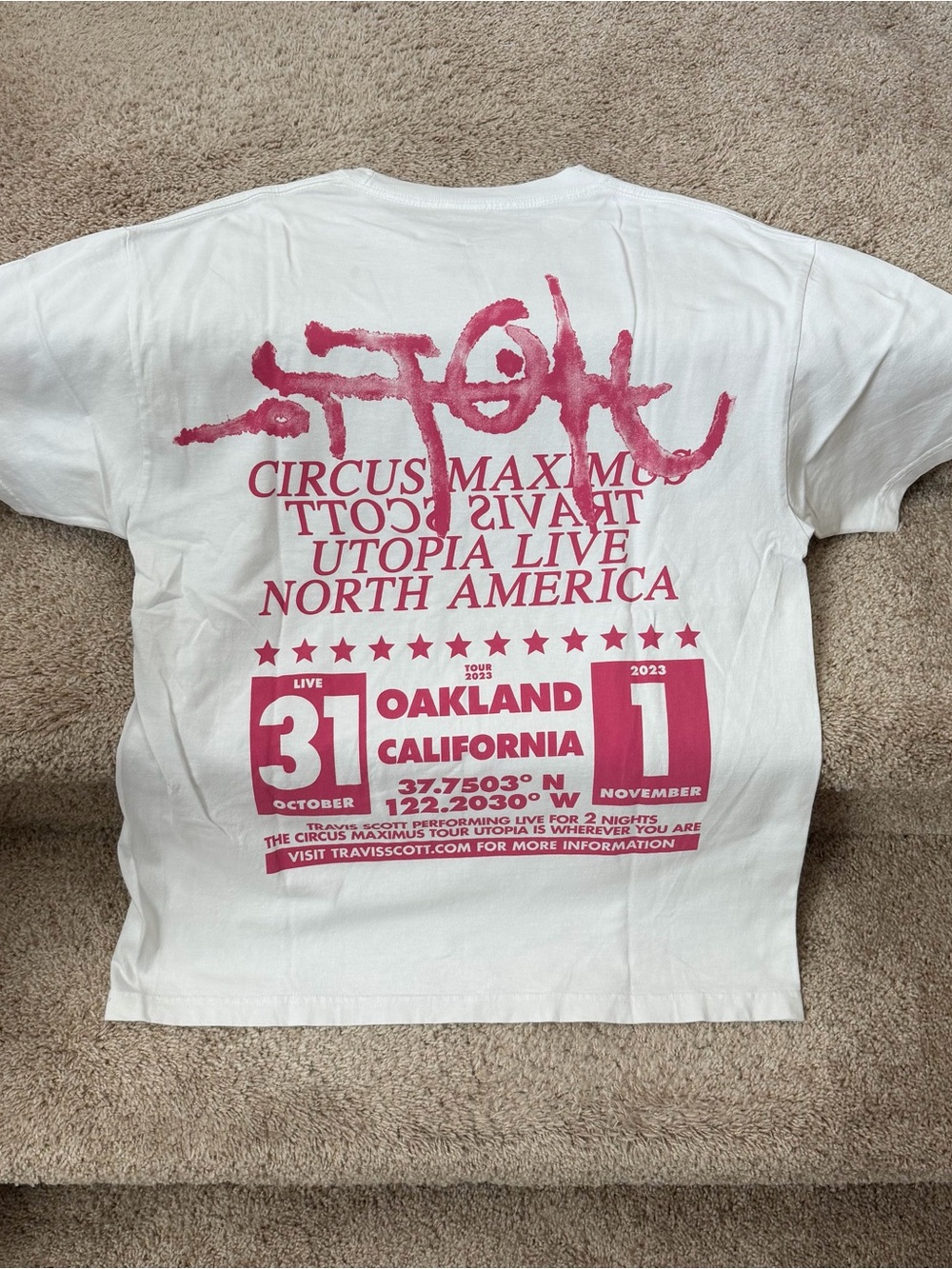 Travis Scott Utopia Circus Maximum Tour Shirt (like new)